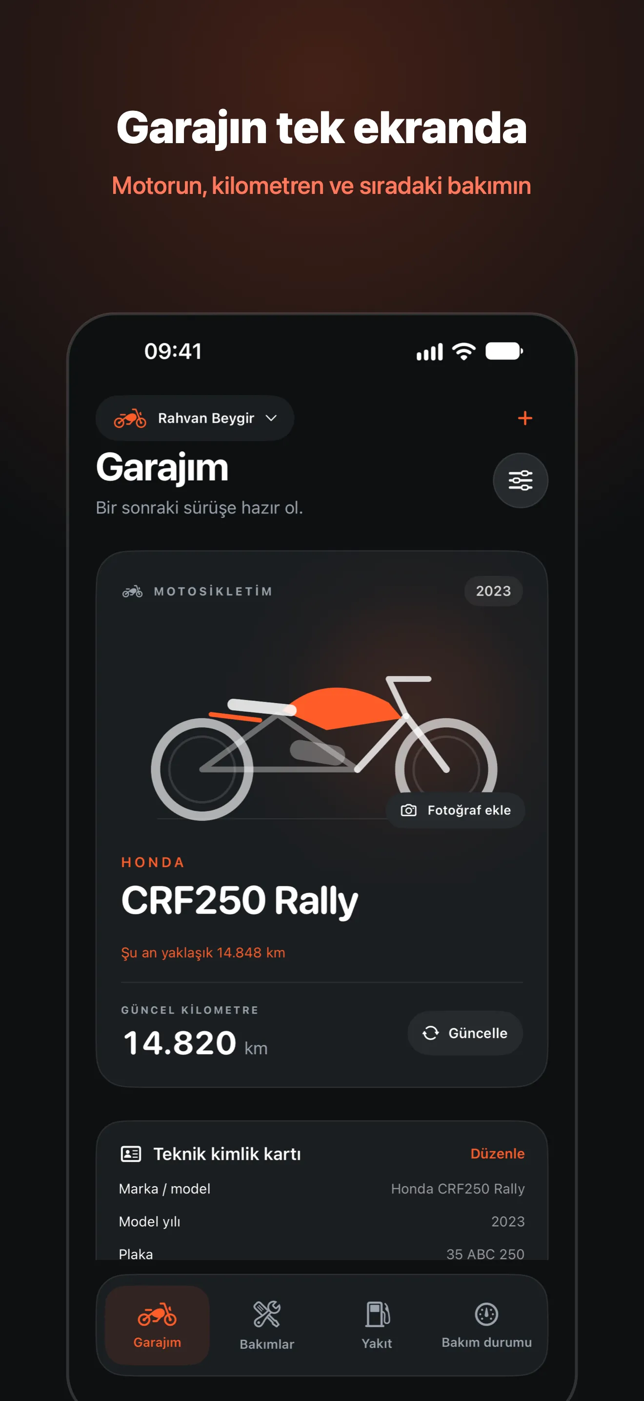 Screenshot 1 of MotoDefter: Motosiklet Bakımı