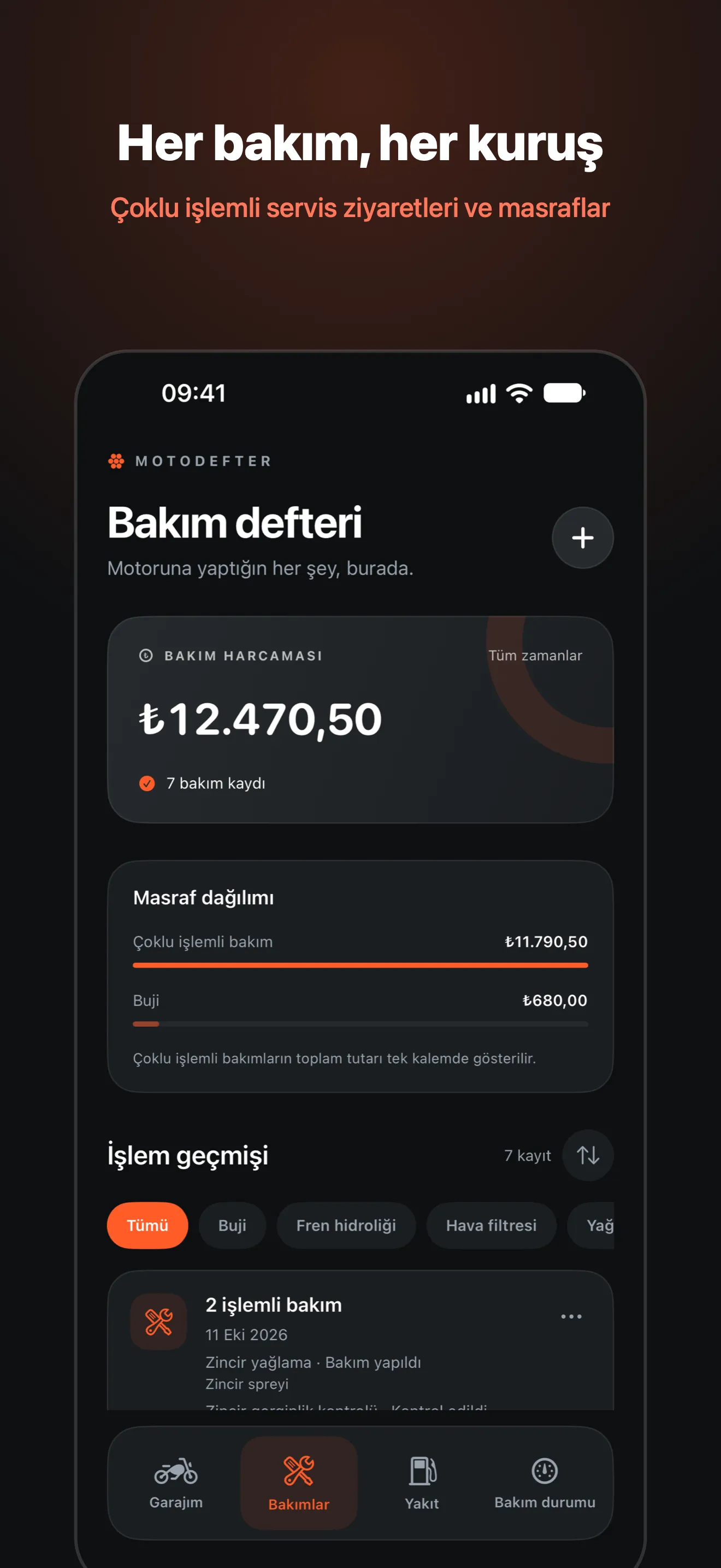Screenshot 3 of MotoDefter: Motosiklet Bakımı