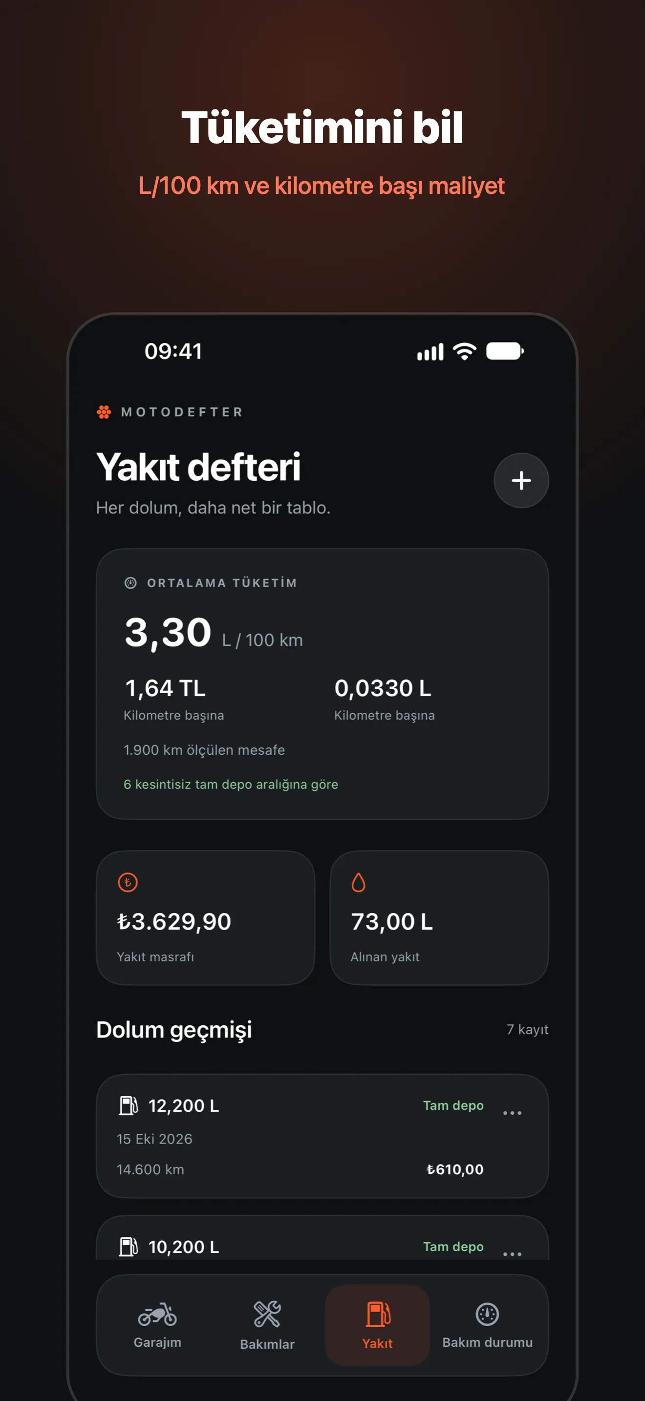 Screenshot 4 of MotoDefter: Motosiklet Bakımı
